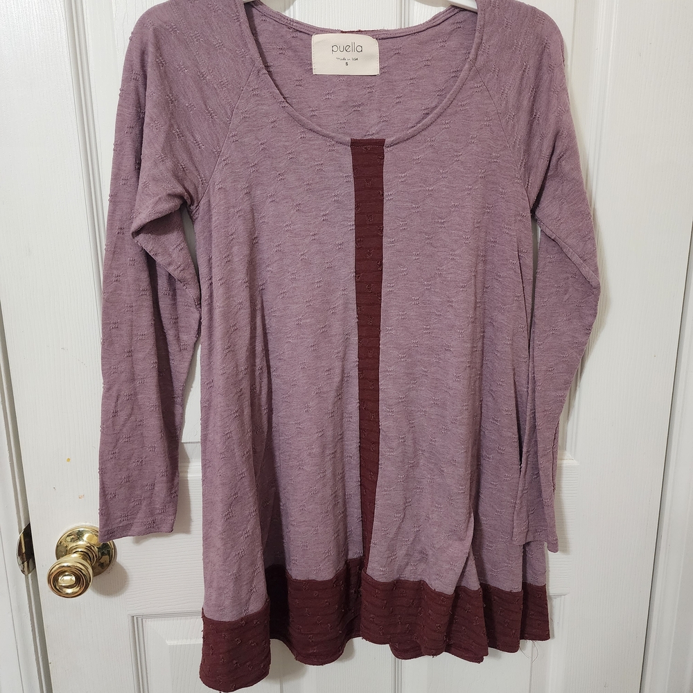 Puella Women's Lavender and Maroon Tunic Size Small